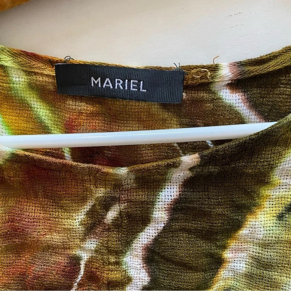 Handmade Tie Dye Dress Womens Size Small Tunic Swim Cover Up Linen Geode Green - Picture 8 of 12